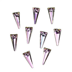 Фиолетовый K 9 подвески из стеклянного горного хрусталя, имитация австрийский хрусталь, граненые, треугольные, фиолетовые, 18x8x4 мм, отверстие : 1.6 мм