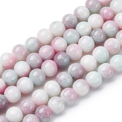 Светло-голубой Нити из окрашенных стеклянных бусин с эффектом омбре, имитация нефрита, рондель, светло-голубой, 8.5 мм, отверстие : 1.2 мм, около 50~52 шт / нитка, 14.33~15.31'' (36.4~38.9 см)