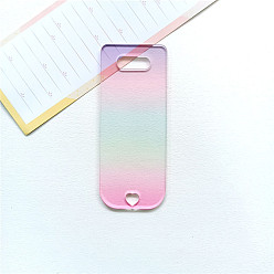 Разноцветный Постепенный акриловый диск кулон брелок заготовки, прямоугольные, красочный, 10x4 см