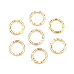 Настоящее золото 18K Латунь закрыт прыжок кольца, круглые, реальный 18 k позолоченный, 20 датчик, 6x0.8 мм, внутренний диаметр: 4.5 мм, о 50 шт / комплект