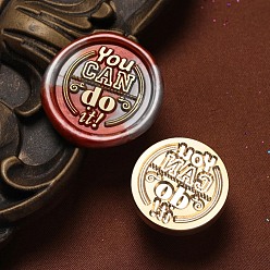 Слово Ты можешь это сделать. сургучная печать, латунные головки штампов, для сургучной печати, золотые, слово, 25x15 мм, внутренний диаметр: 7 мм