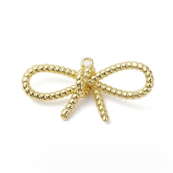 Real 18K Gold Plated Rack Plating Brass Pendants, Long-Lasting Plated, Lead Free & Cadmium Free, Bowknot, Real 18K Gold Plated, 14x29x6mm, Hole: 1.4mm