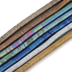 (52) Непрозрачная лаванда Гальванические нити из синтетических немагнитных гематитовых бусин, волнистый диск, разноцветные, 6x1.5 мм, отверстие : 1 мм, около 330 шт / нитка, 15.75'' (40 см)