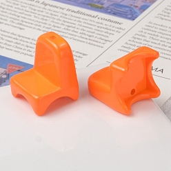 Orange Spray Painted Opaque Acrylic Beads, Chair, Orange, 24x20x20mm, Hole: 2.5mm