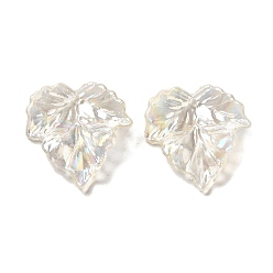 Прозрачный Прозрачные акриловые бусины, с покрытием AB цвета, лист, прозрачные, 24.5x23.6x5 мм, отверстие : 1.4 мм