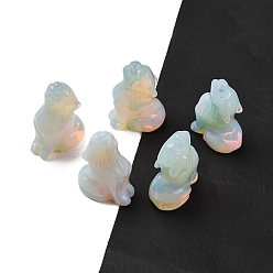 Опал Синтетические опалитовые дисплеи, товары для украшения дома, волк, 38~40x25~29x16~26 мм