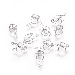 Нержавеющая Сталь Цвет Устойчив к потускнению 316 оправа для подвесок из хирургической нержавеющей стали, настройки открытой спины, плоско-круглые, цвет нержавеющей стали, лоток : 4.5 мм, 12.5x5 мм, отверстие : 0.8 мм