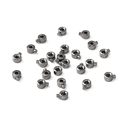 Bronze Perles à écraser en laiton , plaqué longue durée, colonne, gris anthracite, 0.4x0.3x0.2 cm, Trou: 1mm