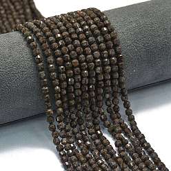Snowflake Obsidian Natural Red Snowflake Obsidian Beads Strands, Energy Prism Cut Double Terminated Point Beads, Faceted Bicone, 4x4.5mm, Hole: 0.4mm, about 83pcs/strand, 14.96''(38cm)