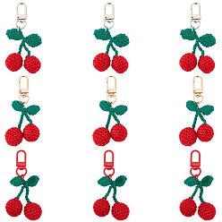 (52) Непрозрачная лаванда 6шт 3 цвета вишневый шерсть вязание подвеска украшения, для брелка для наушников сумка подарок кулон украшение, разноцветные, 88 мм, 2 шт / цвет