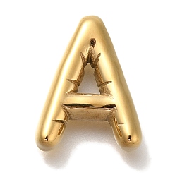 Letter A Вакуумное покрытие pvd 304 подвески из нержавеющей стали, реальный 18 k позолоченный, буквенное очарование, буква a, 19x14.5x4.5 мм, отверстие : 2 мм