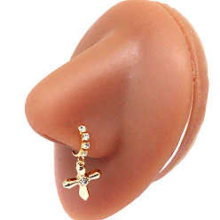Cross 316l Хирургическое кольцо для носа из нержавеющей стали с кубическим цирконием и подвесками, золотые, крестик, 80 мм