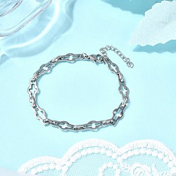 Нержавеющая Сталь Цвет 304 браслеты из нержавеющей стали с полыми поперечными связями для мужчин, цвет нержавеющей стали, 8 дюйм (20.4 см)