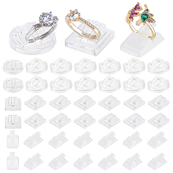 Прозрачный 42шт. 3 варианты прозрачных акриловых подставок для демонстрации с одним кольцом, разнообразные, прозрачные, 2.2~2.7x2.2~2.7x0.8~0.9 см, 14 шт / стиль