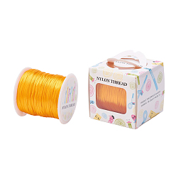 Оранжевый Нейлоновая нить, гремучий атласный шнур, оранжевые, 1.5 мм, около 100 ярдов / рулон (300 футов / рулон)