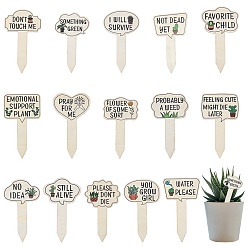 (404) Непрозрачное AB Кислое яблоко 1 установить этикетки для древесных растений, смешные слова, для семян в горшках травы цветы овощи, цветочный белый, 115~118x67~68x2.5~2.7 мм, 15 шт / комплект