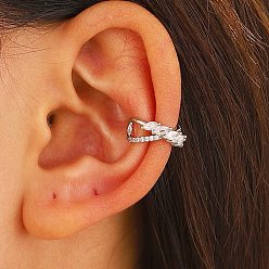 Платина Латунные горный хрусталь серьги манжеты, платина, 12 мм