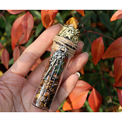 Тигровый глаз Натуральные лабрадоритовые дисплеи, для украшения дома, бутылка желаний, 120x25 мм