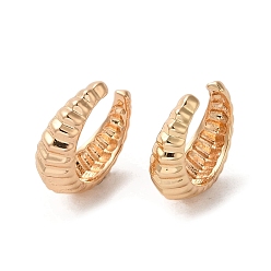 Light Gold Латунь манжеты серьги, двойной рог, золотой свет, 13.5x5 мм
