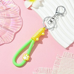 Зеленый газон Брелок из ПВХ и сплава железа с застежкой-клешней в виде кошачьей лапы, зеленый газон, 180 мм