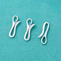 Матовый Платиновый Цвет 925 застежки-крючки из стерлингового серебра, матовый цвет платины, 20.5x7.5x2 мм, отверстие : 6x3 мм