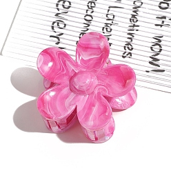 Ярко-Розовый Заколки для волос с когтями из смолы, аксессуары для волос для женщин и девочек, цветок, ярко-розовый, 63x73 мм