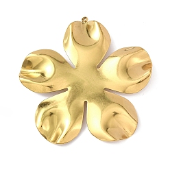 Цветок 304 из нержавеющей стали большие кулоны, золотые, цветок, 56.5x56x4.5 мм, отверстие : 1.8 мм