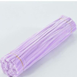 Lilac DIY Plush Sticks, with Iron Core, Pipe Cleaners, Kid Craft Material, Lilac, 295x6mm, 100pcs/set