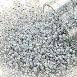 (2101) Silver Lined Grey Opal Тохо 11/0 круглые бусины, японский бисер, (2101) серебристый серый опал, 11/0, 2.2 мм, отверстие : 0.8 мм, Около 1110 шт / 10 г