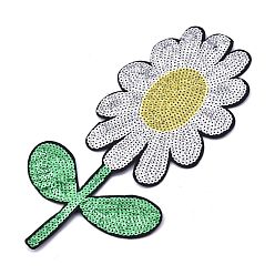 Colorful Computerized Embroidery Cloth Iron on/Sew on Patches, with Paillette, Costume Accessories, Appliques, Flowers, Colorful, 307x145x1.5mm