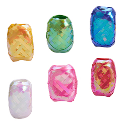 Mixed Color Plastic Balloons Ribbons, For Party Decoration, Mixed Color, 5mm, about 10m/roll, about 6rolls/bag
