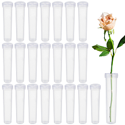 Clear 50Pcs Column Plastic Floral Water Tubes for Flower Arrangements, Clear, 71.5x19mm