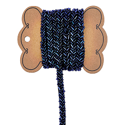 Синий 2.5 метров отделки ручной работы из стеклянных бусин для украшения одежды, синие, 7 мм