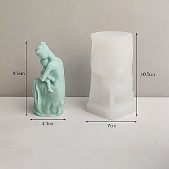 Белый Силиконовые формы для свечей в форме человека, для свечных инструментов, белые, 7x10.5 см