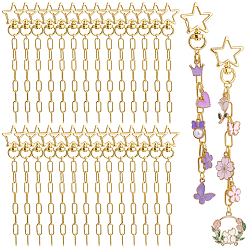 Золотой 30 поворотные застежки из сплава шт., с железными цепочками, звезда, золотые, 100 мм