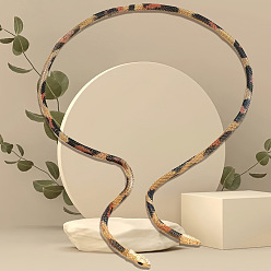 Разноцветный Железные гибкие змеевидные ожерелья-чокеры для женщин, красочный, 36.22 дюйм (92 см)