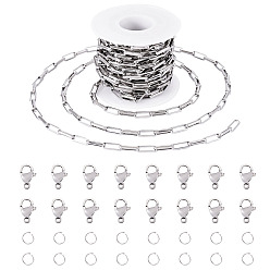 Нержавеющая Сталь Цвет Сделай сам 304 наборы для изготовления цепочек из нержавеющей стали, браслетов/ожерельев, цвет нержавеющей стали, 12x4x2 мм