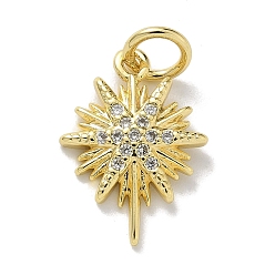 Настоящее золото 18K Латунные микро проложить кубического циркония подвески, без кадмия, без никеля и без свинца, звезды прелести, с целью перехода в кольце, реальный 18 k позолоченный, 15x11x2 мм, отверстие : 3.5 мм