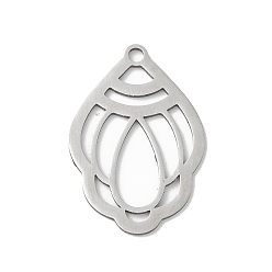 Нержавеющая Сталь Цвет 201 подвески из нержавеющей стали, лазерная резка, карандаш-ракета-очарование, анти-тускнение, цвет нержавеющей стали, 35x23x1 мм, отверстие : 2.5 мм