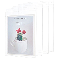 Прозрачный Прозрачные акриловые держатели для визитных карточек, прямоугольные, прозрачные, 321x219x5.5 мм, отверстие : 5 мм