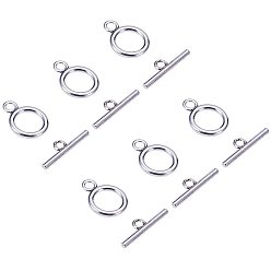 Antique Silver Tibetan Silver Toggle Clasps, Lead Free, Cadmium Free and Nickel Free, Antique Silver, Ring: 19x14mm, Bar: 22x2mm, Hole: 2.5mm