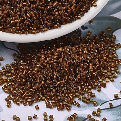 (DB1682) Глазурованный Темный Медовый с Серебряной Подкладкой Бусины miyuki delica, цилиндр, японский бисер, 11/0, (дБ 1682) глазированный темный мед, 1.3x1.6 мм, отверстия: 0.8 мм, около 20000 шт / мешок, 100 г / мешок