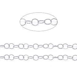 Нержавеющая Сталь Цвет Устойчивые к потускнению 304 цепи Rolo из нержавеющей стали, отрыгивающие цепи, пайки, с катушкой, цвет нержавеющей стали, 4x0.3 мм, около 32.8 футов (10 м) / рулон