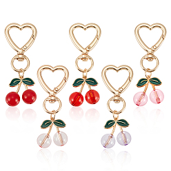 (52) Непрозрачная лаванда 5 шт. 5 цвета вишневый сплав эмалированные поворотные брелки, с пластиковым, золотые, разноцветные, 70 мм, 1 шт / цвет