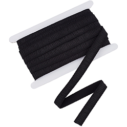 Черный 1 рулонные гофрированные ленты из поликоттона, тканевый ремешок для одежды и аксессуаров, чёрные, 3/4 дюйм (20 мм), около 10.00 ярдов (9.14 м) / комплект