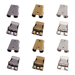 Mixed Color 9Pcs 3 Colors Iron Bolo Tie Slide Clasps, for Bolo Tie Making, Mixed Color, 23x20x8mm, Hole: 2.5mm, Inner Diameter: 2.5x12mm, 3pcs/color