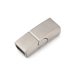 Нержавеющая Сталь Цвет 304 из нержавеющей стали защелкой застежки, прямоугольные, цвет нержавеющей стали, 19.5x8x6 мм, отверстие : 6x2.5 мм