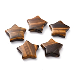 Тигровый глаз Природных тигровый глаз бисером, без отверстия , звезда, 31x30.5x8~8.5 мм