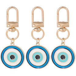 Полуночно-синий 3шт. подвеска из сплава с эмалью от сглаза, с поворотными застежками сплава, темно-синий, 63 мм