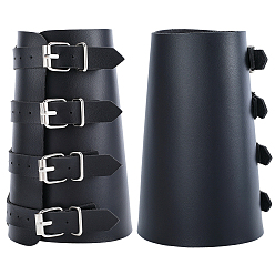 Черный Регулируемые браслеты из искусственной кожи с пряжками из сплава, перчатка браслет, манжета на запястье, чёрные, 14-1/8x6-1/8x1/4 дюйм (35.9x15.6x0.8 см)